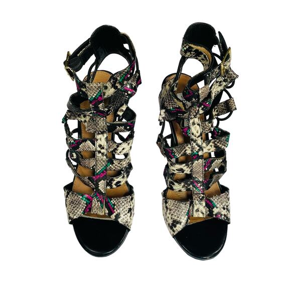Steve Madden Womens High Heel Shoes Size 8.5 Snakeskin Print Ultra High Pumps - Picture 1 of 14